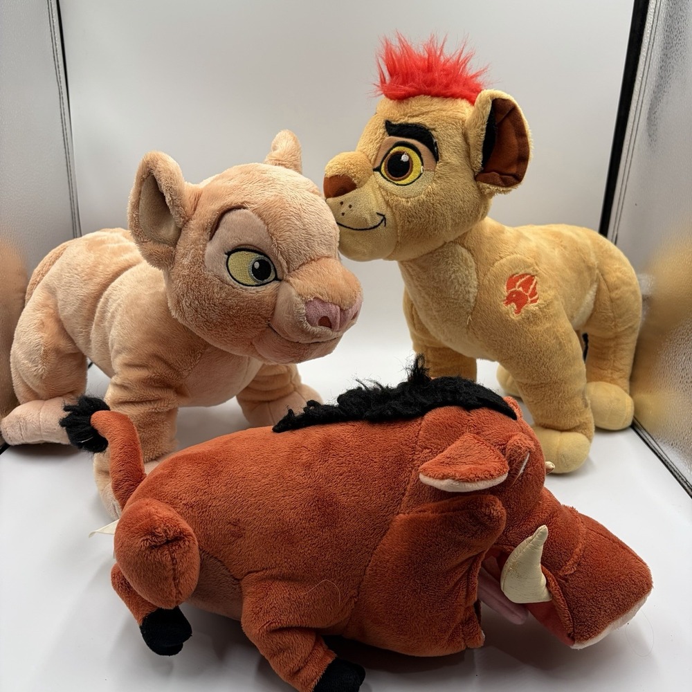 Disney‎ The Lion King Simba And Nala Pumba Plushies Disney Store 12 Inch Vintage